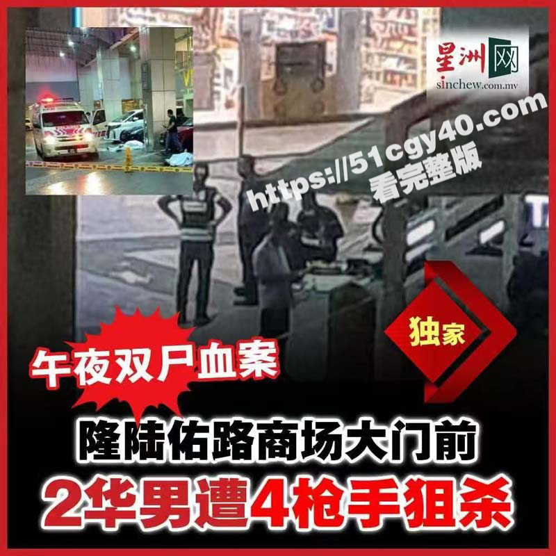 马来西亚吉隆坡某商场外 两名疑似华人男子遭多名枪手埋伏乱枪打死 双双毙命 现场血腥视频流出 ！-51吃瓜网
